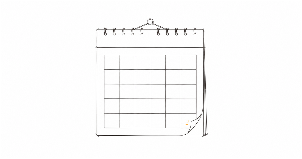 Minimal hand-drawn illustration of a wall calendar page with an amber accent, representing the combined compliance calendar small firms now manage.