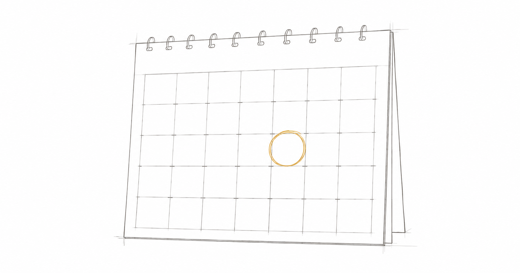 Minimalist hand-drawn desk calendar with an amber circle marking a date, representing the payday super obligation triggered on 1 July 2026.