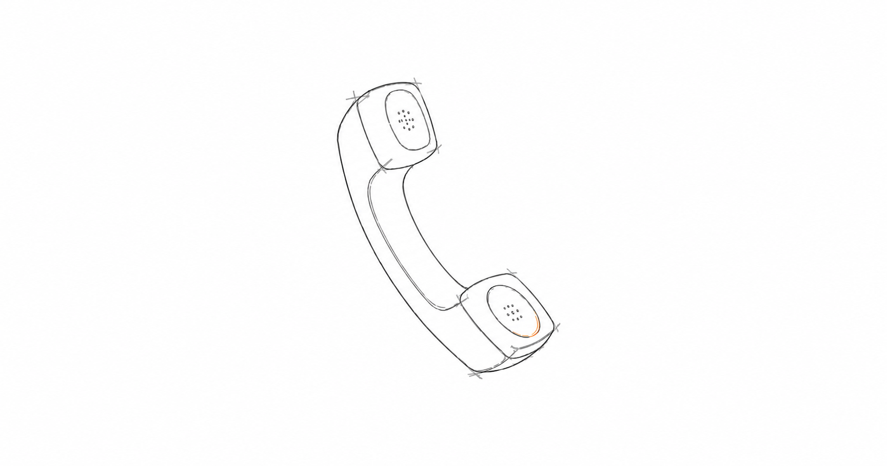 Minimal hand-drawn illustration of a desk telephone handset, representing structured tenant communication support.